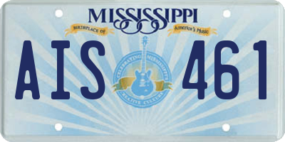 MS license plate AIS461
