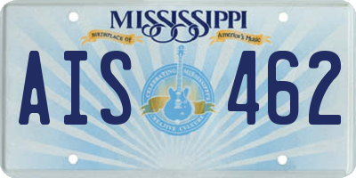 MS license plate AIS462