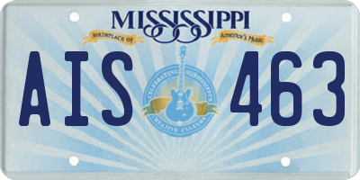 MS license plate AIS463