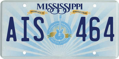 MS license plate AIS464