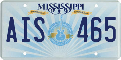 MS license plate AIS465
