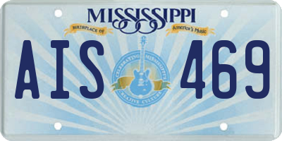MS license plate AIS469