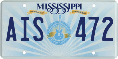 MS license plate AIS472