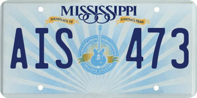 MS license plate AIS473