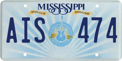 MS license plate AIS474