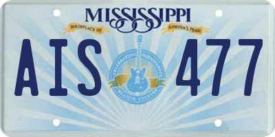 MS license plate AIS477