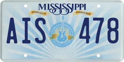 MS license plate AIS478