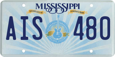 MS license plate AIS480