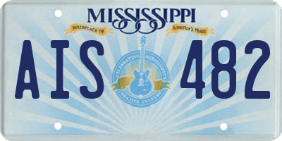 MS license plate AIS482