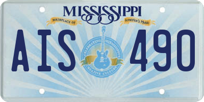 MS license plate AIS490