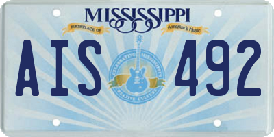 MS license plate AIS492