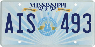 MS license plate AIS493