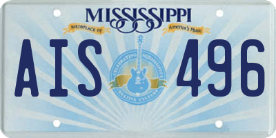MS license plate AIS496