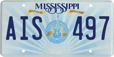 MS license plate AIS497