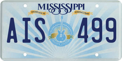 MS license plate AIS499