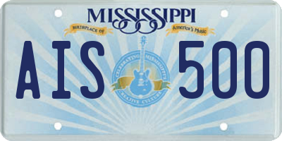 MS license plate AIS500