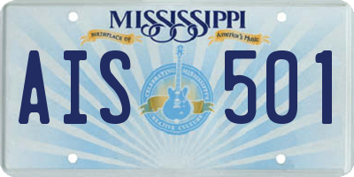 MS license plate AIS501