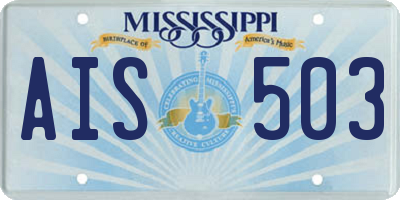 MS license plate AIS503