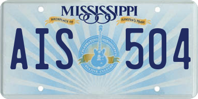 MS license plate AIS504