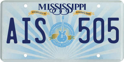 MS license plate AIS505