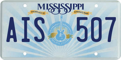 MS license plate AIS507