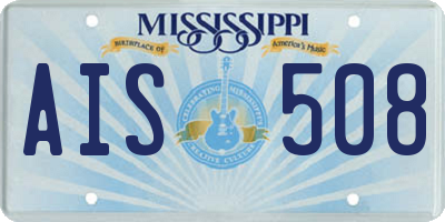 MS license plate AIS508