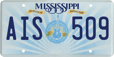 MS license plate AIS509