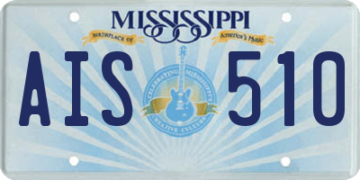 MS license plate AIS510