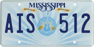 MS license plate AIS512