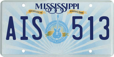 MS license plate AIS513