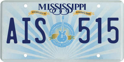 MS license plate AIS515