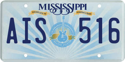 MS license plate AIS516