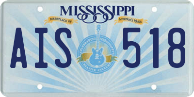 MS license plate AIS518