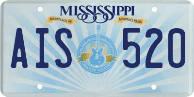 MS license plate AIS520