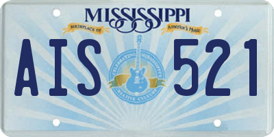 MS license plate AIS521