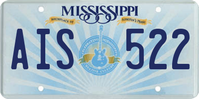 MS license plate AIS522