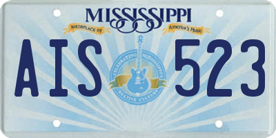 MS license plate AIS523