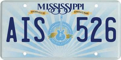 MS license plate AIS526