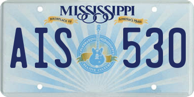 MS license plate AIS530