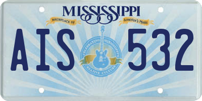 MS license plate AIS532
