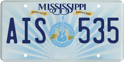 MS license plate AIS535