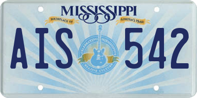 MS license plate AIS542