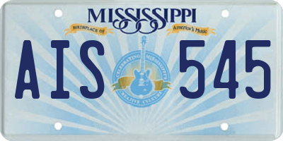 MS license plate AIS545