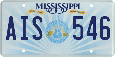 MS license plate AIS546