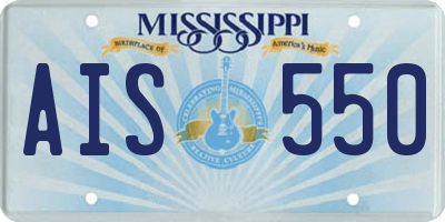 MS license plate AIS550