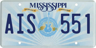 MS license plate AIS551