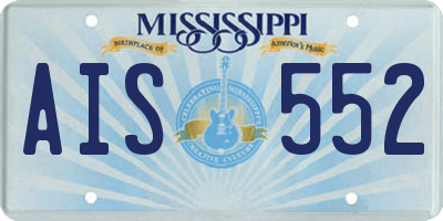 MS license plate AIS552