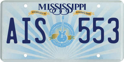 MS license plate AIS553