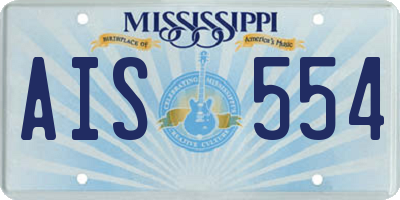 MS license plate AIS554