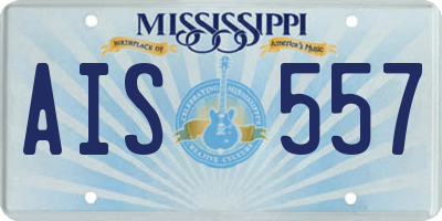 MS license plate AIS557